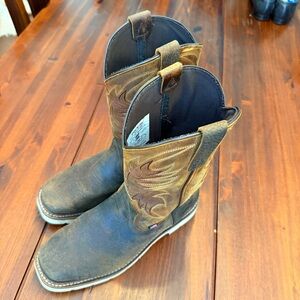 Thorogood Men's Two-Tone Brown Leather Western Work Boots